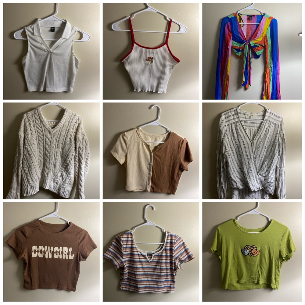 Crop tops and sweaters